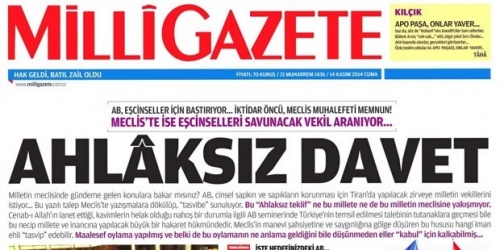 Haber | Milli Gazete: Mecliste ecinselleri savunacak vekil aranyor